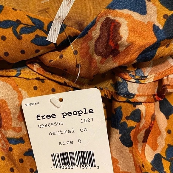 NWT Free People Morning Light Golden Mini Dress - Picture 7 of 8